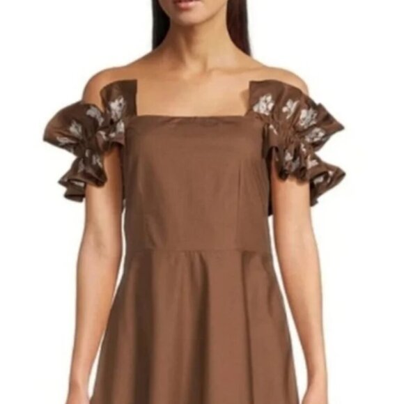 NWT! FANM MON Alanya Floral Embroidered Midi Dress Size Small - Picture 2 of 8